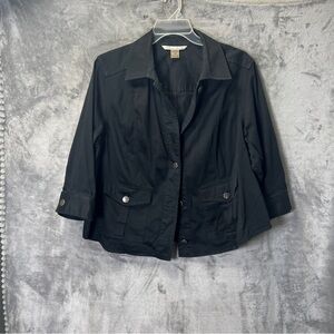 Peter Nygard Black Blazer with Button Accents